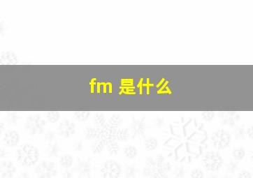 fm 是什么